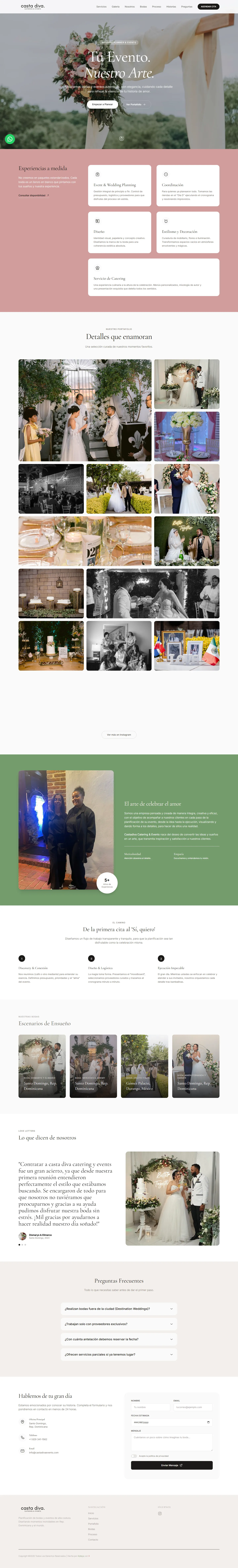 Full-page screenshot of the Casta Diva website