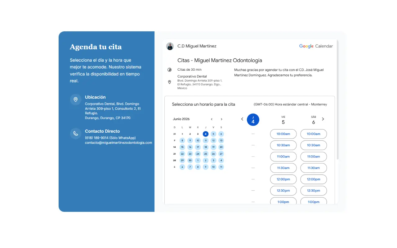 MM Odontología strategy artifact: FAQ + appointment-request architecture