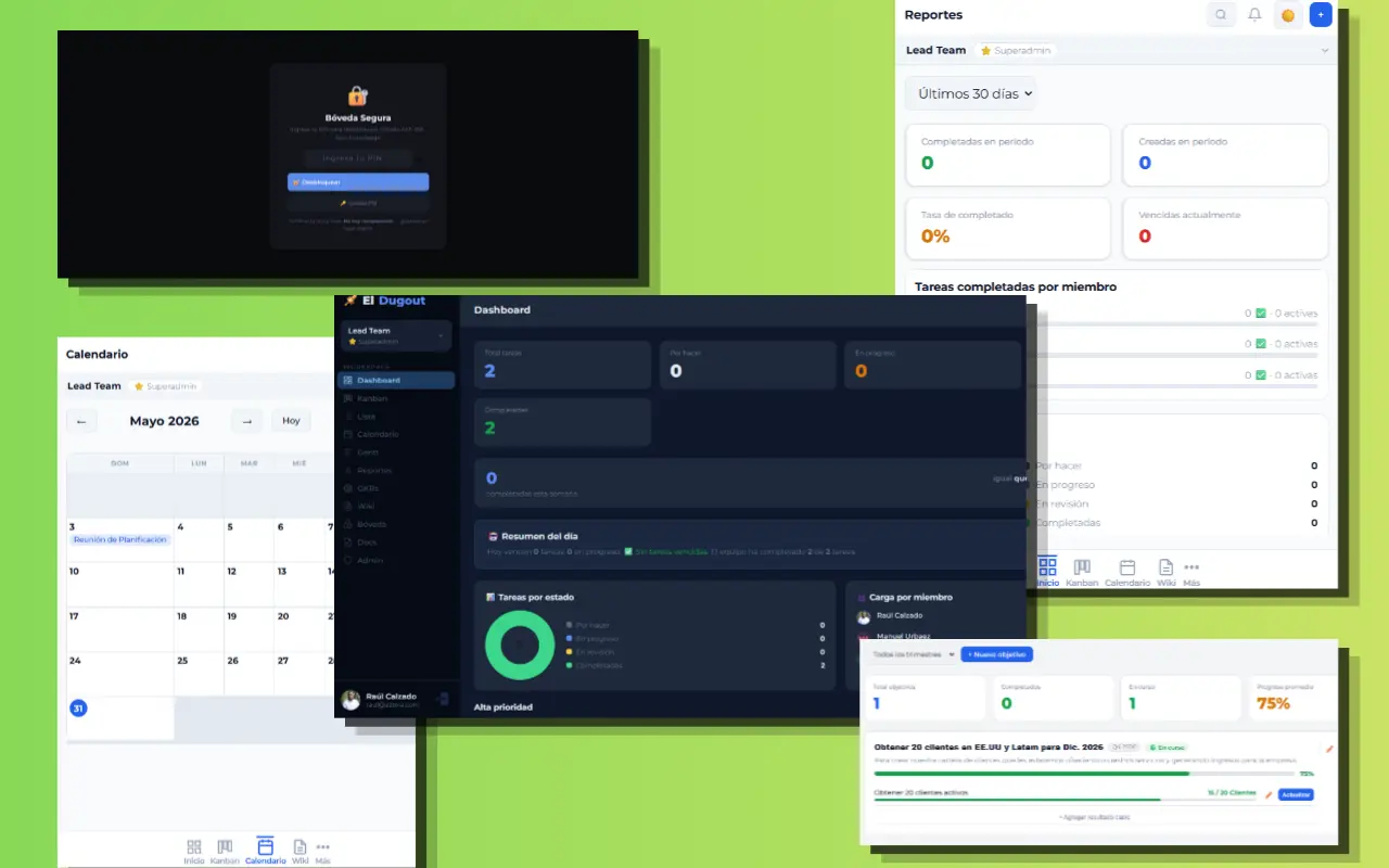 El Dugout internal workspace screenshot